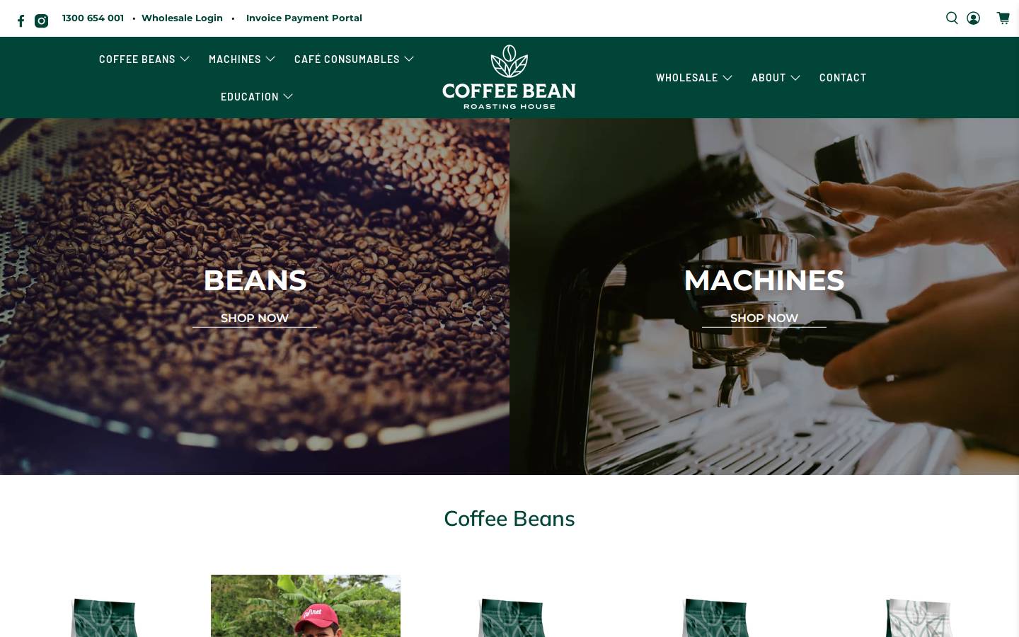 The Coffee Bean & Tea Leaf homepage screenshot