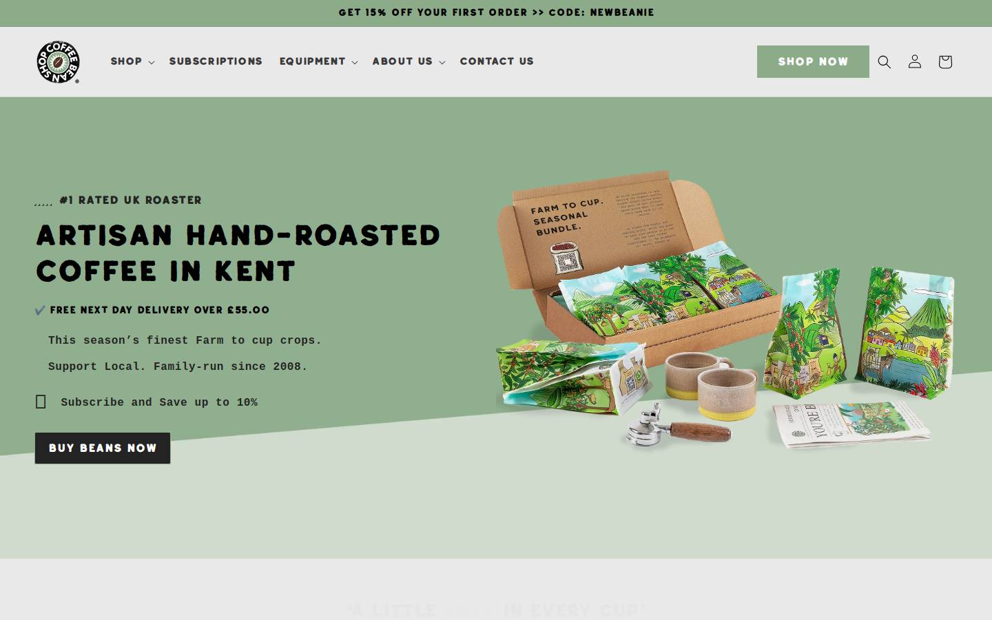 Coffee Bean Shop - Coffee Roasters homepage screenshot
