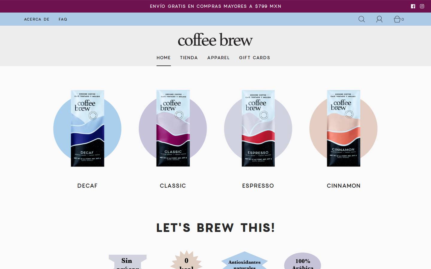 coffeebrew.com homepage screenshot