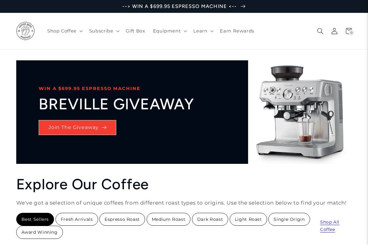 Coffeebros homepage screenshot
