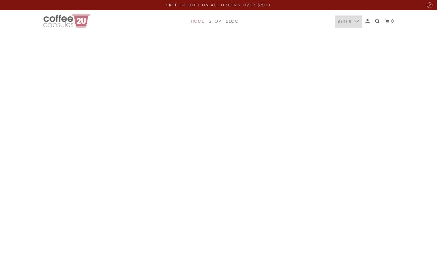 Coffeecapsules2u homepage screenshot