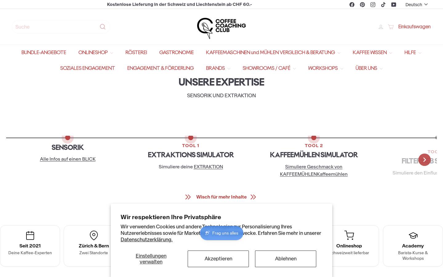 coffeecoachingclub.ch homepage screenshot