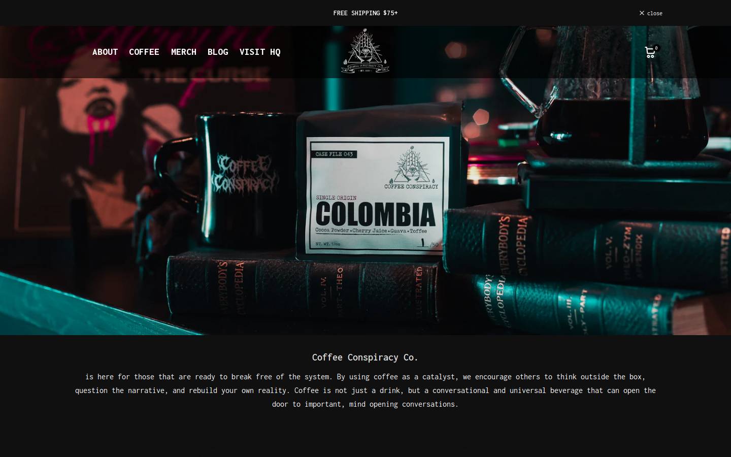 coffeeconspiracy.co homepage screenshot