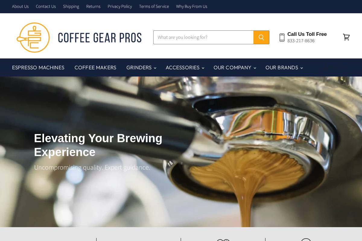coffeegearpros.com homepage screenshot