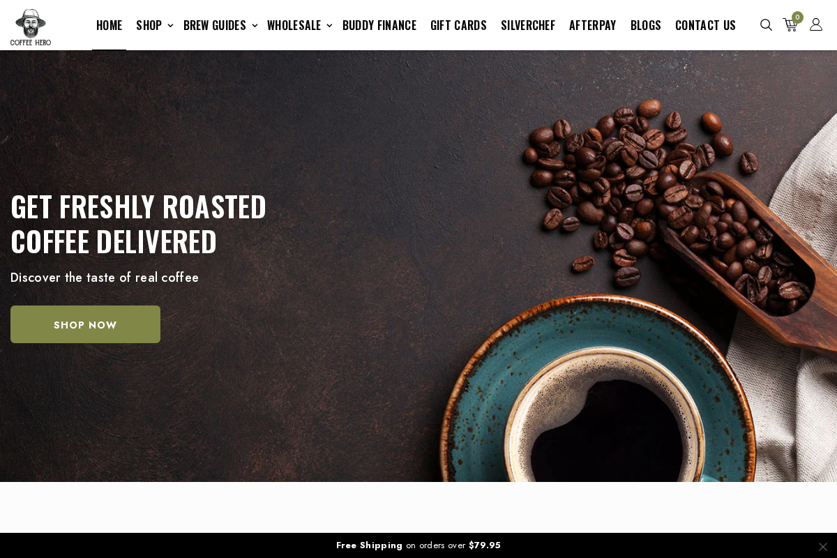 Coffee Hero homepage screenshot