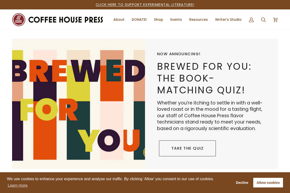 Coffee House Press homepage screenshot