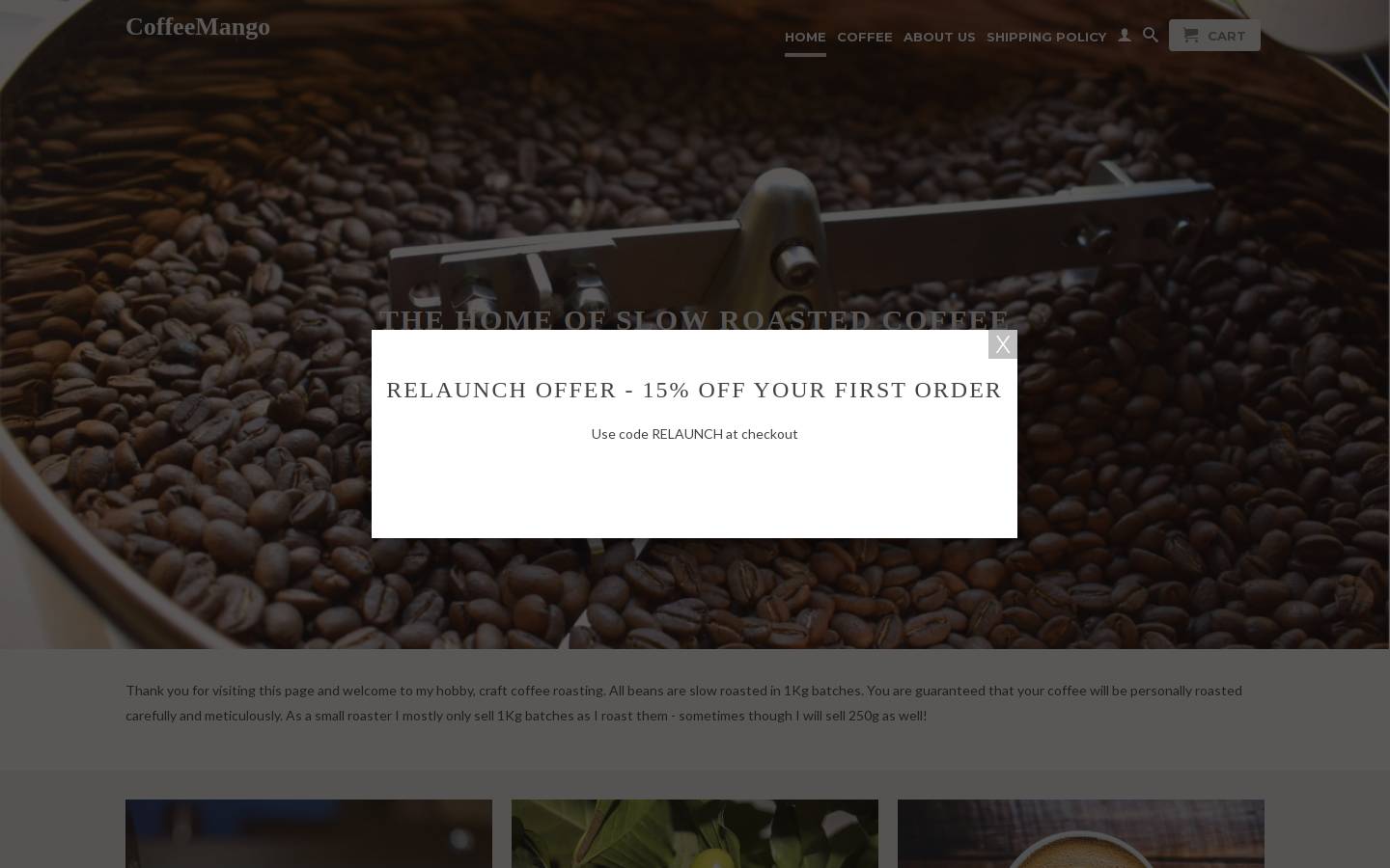 coffeemango.com homepage screenshot