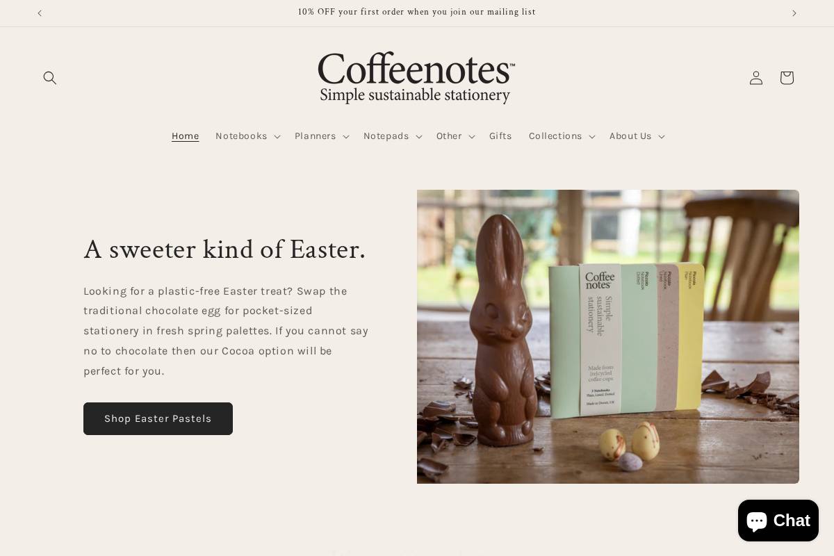 coffeenotes.shop homepage screenshot