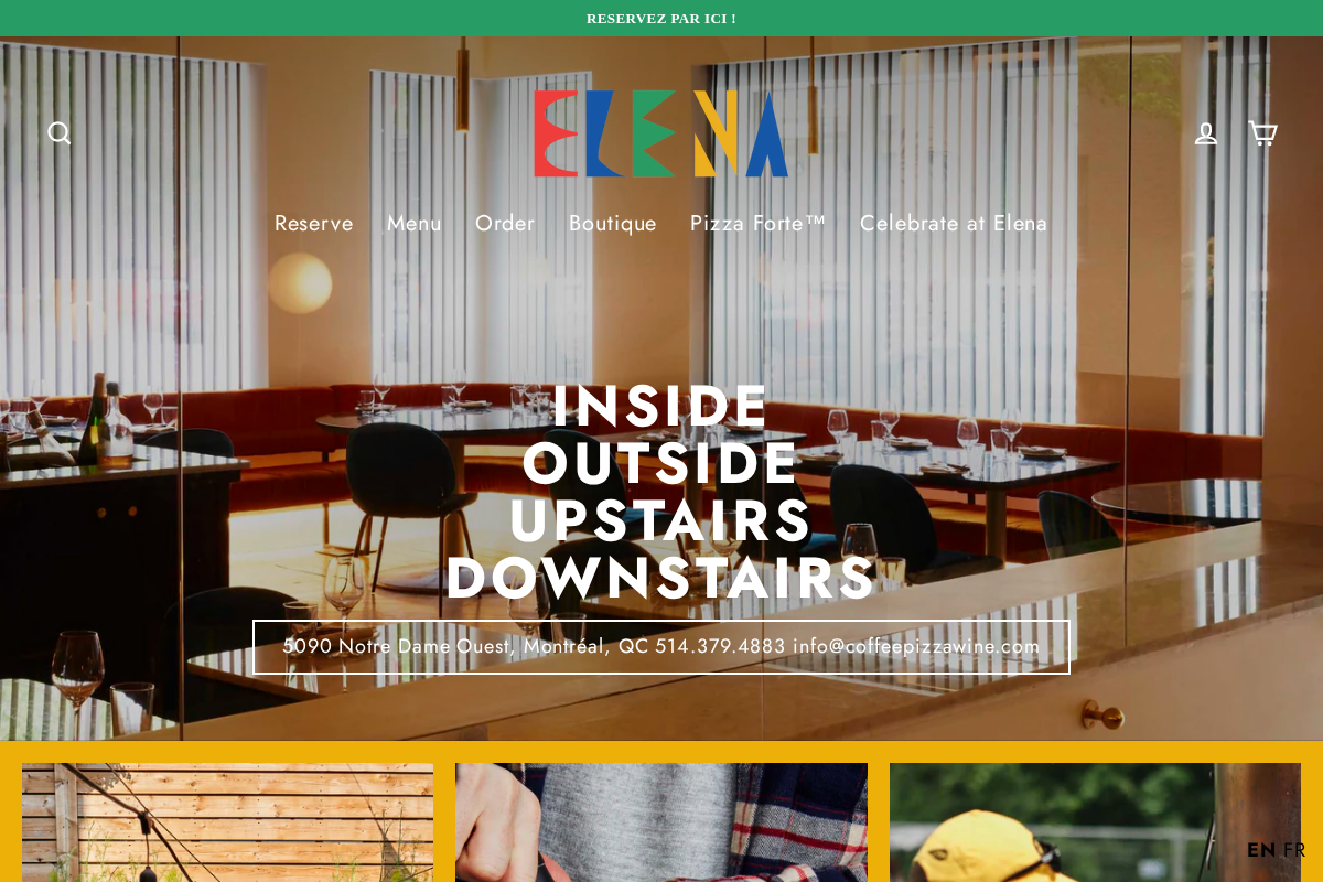 Elena homepage screenshot