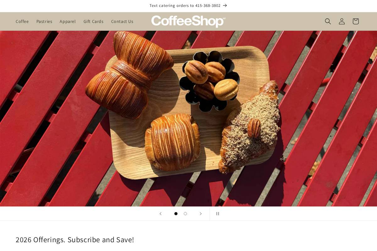 coffeeshopsf.com homepage screenshot