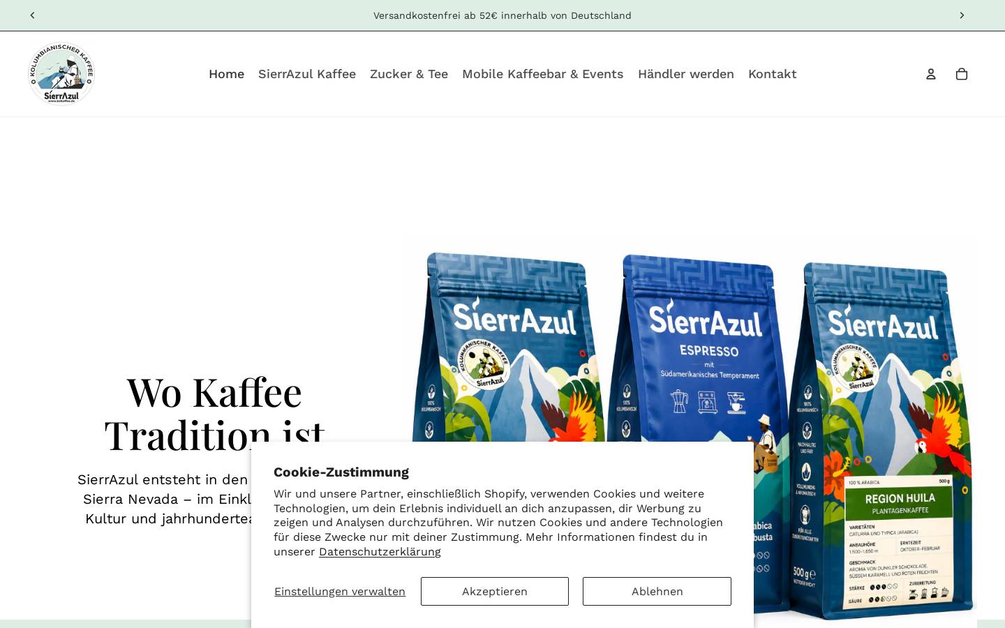 coffeesierrazul.com homepage screenshot