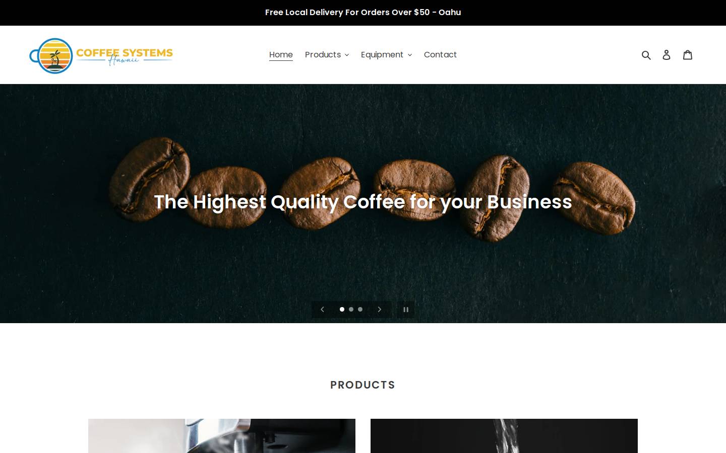 coffeesystemshawaii.com homepage screenshot