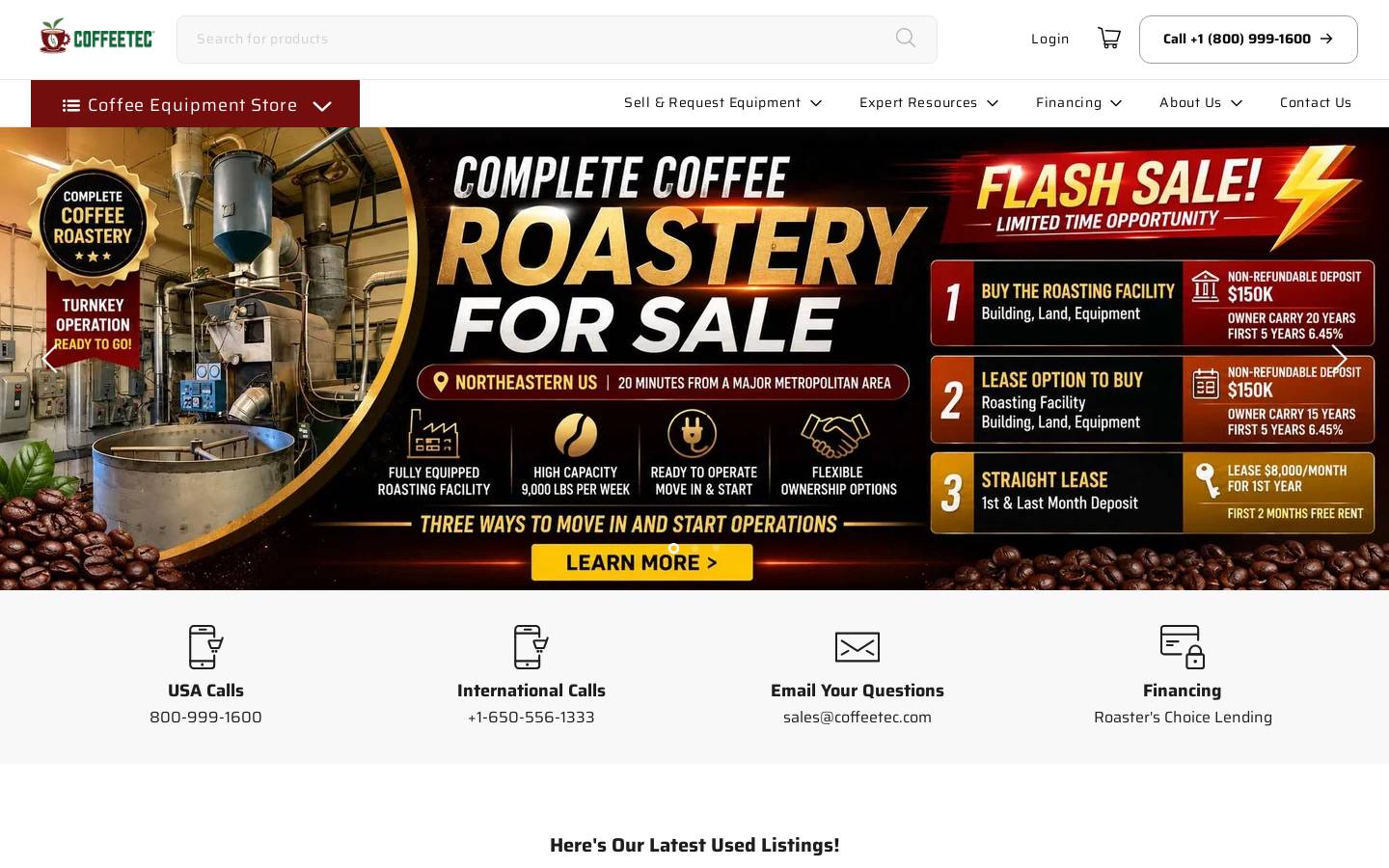 coffeetec.com homepage screenshot