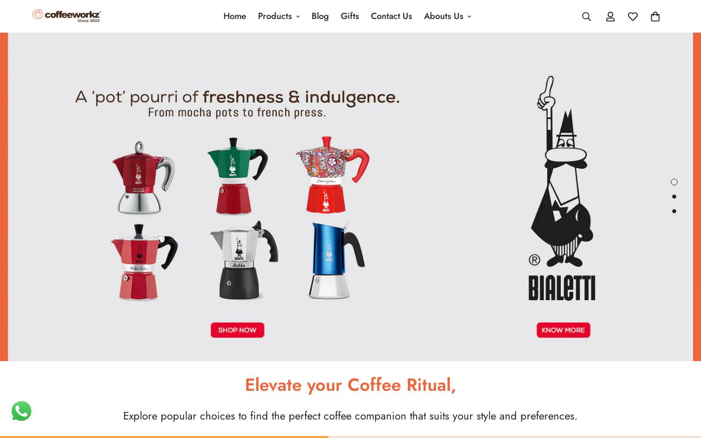 coffeeworkz.com homepage screenshot