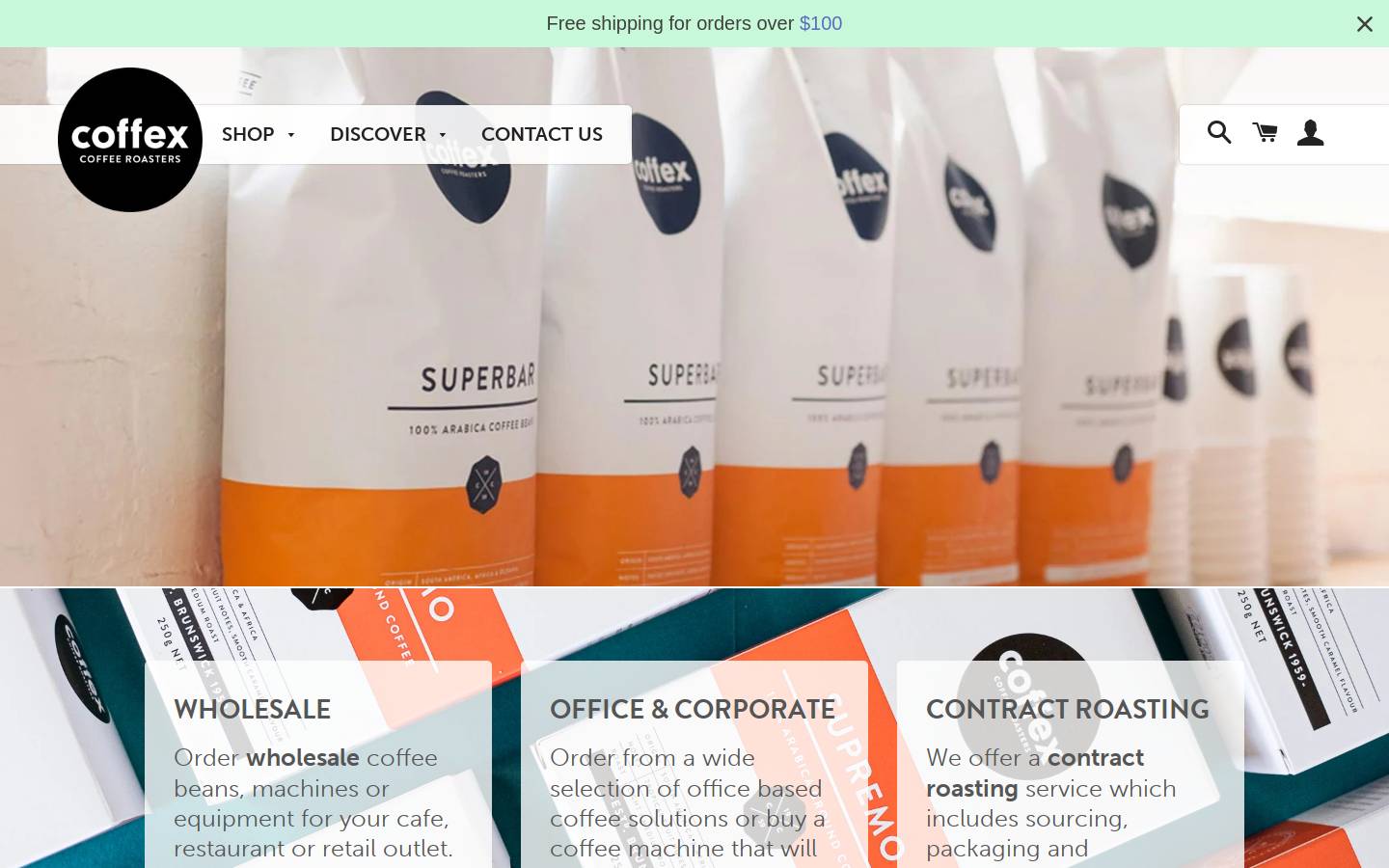 coffex.co.nz homepage screenshot