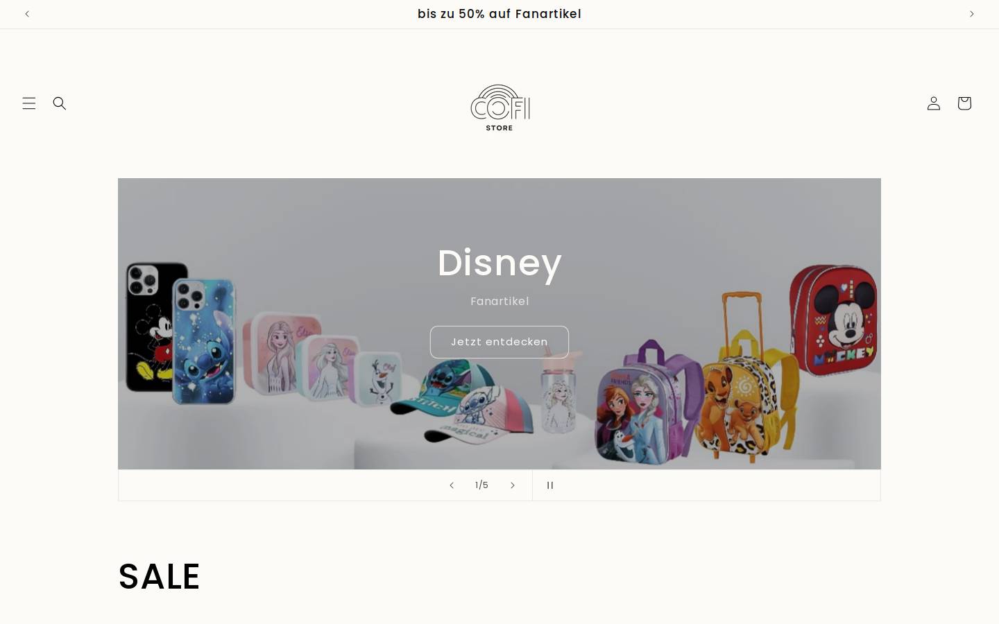 cofi-store.de homepage screenshot
