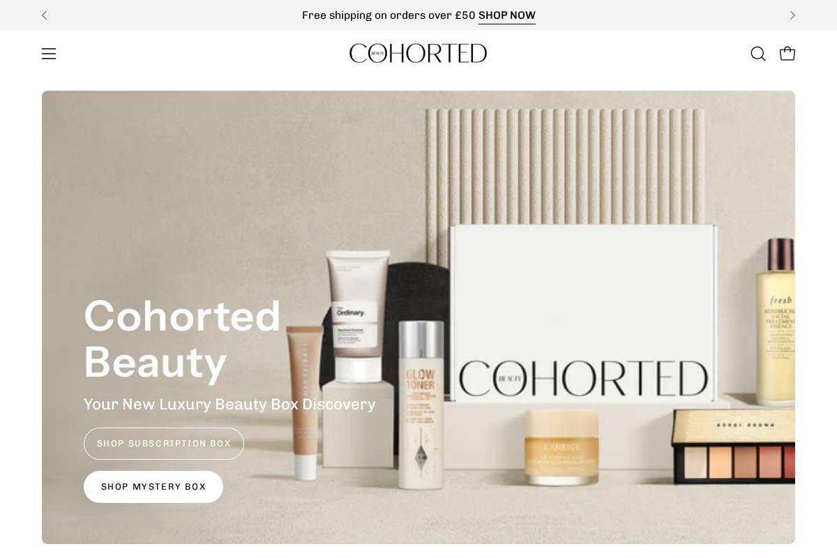 Cohorted homepage screenshot