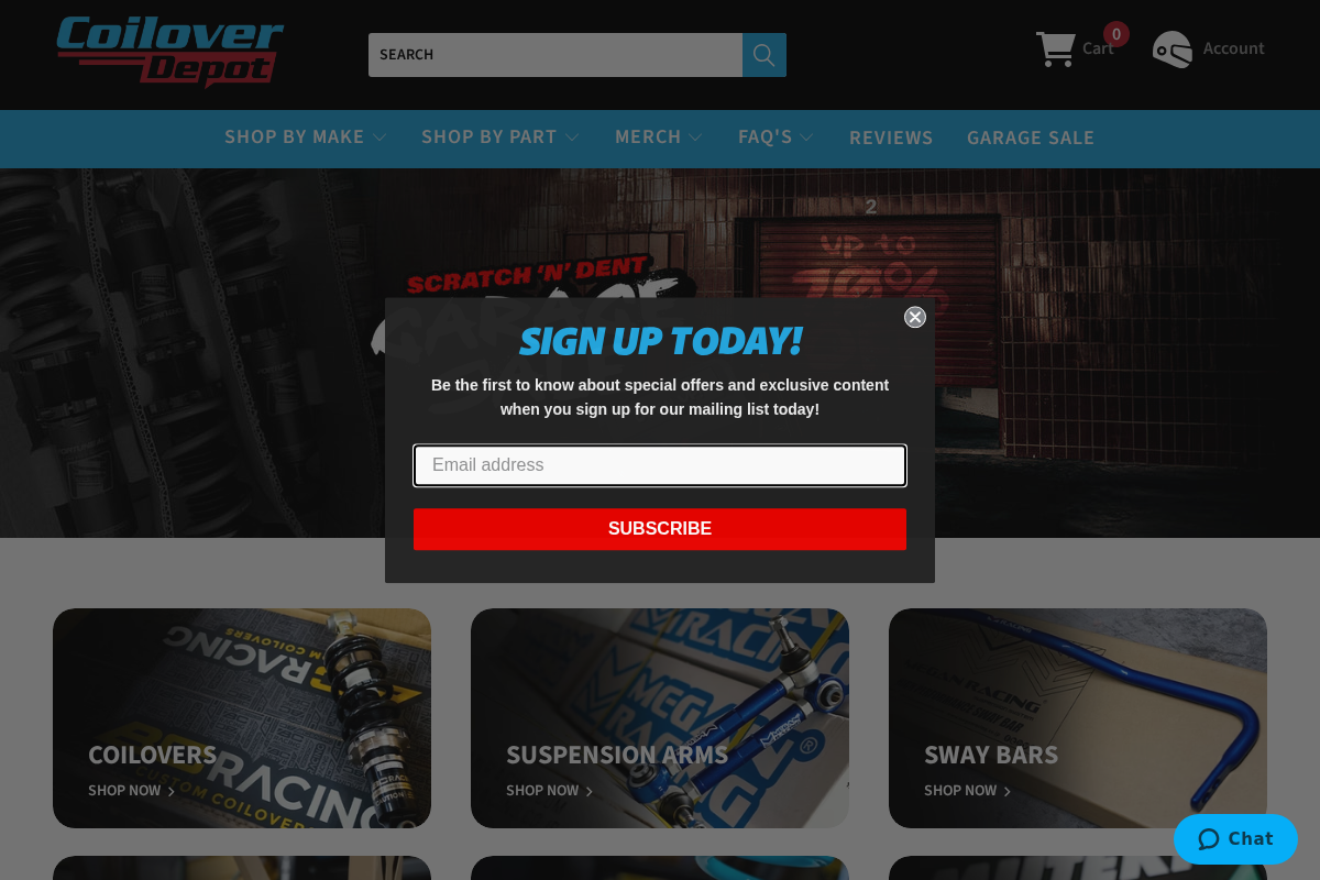 Coiloverdepot homepage screenshot