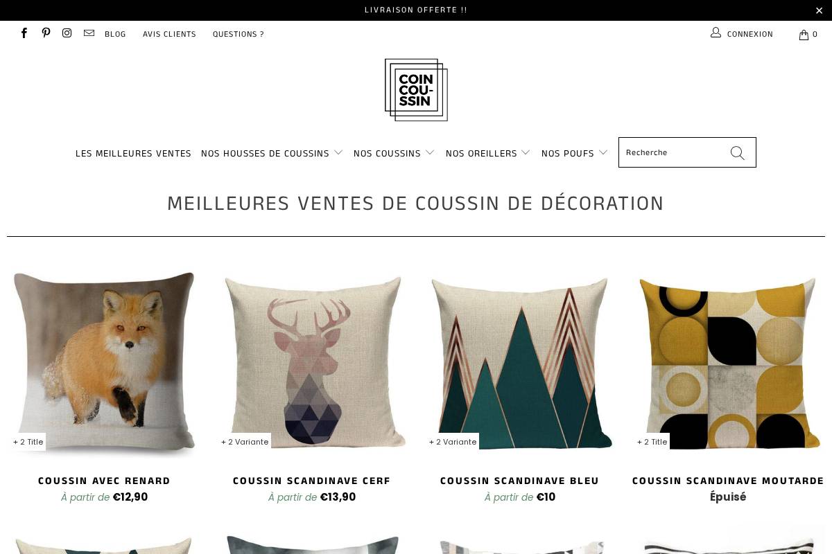 coin-coussin.com homepage screenshot