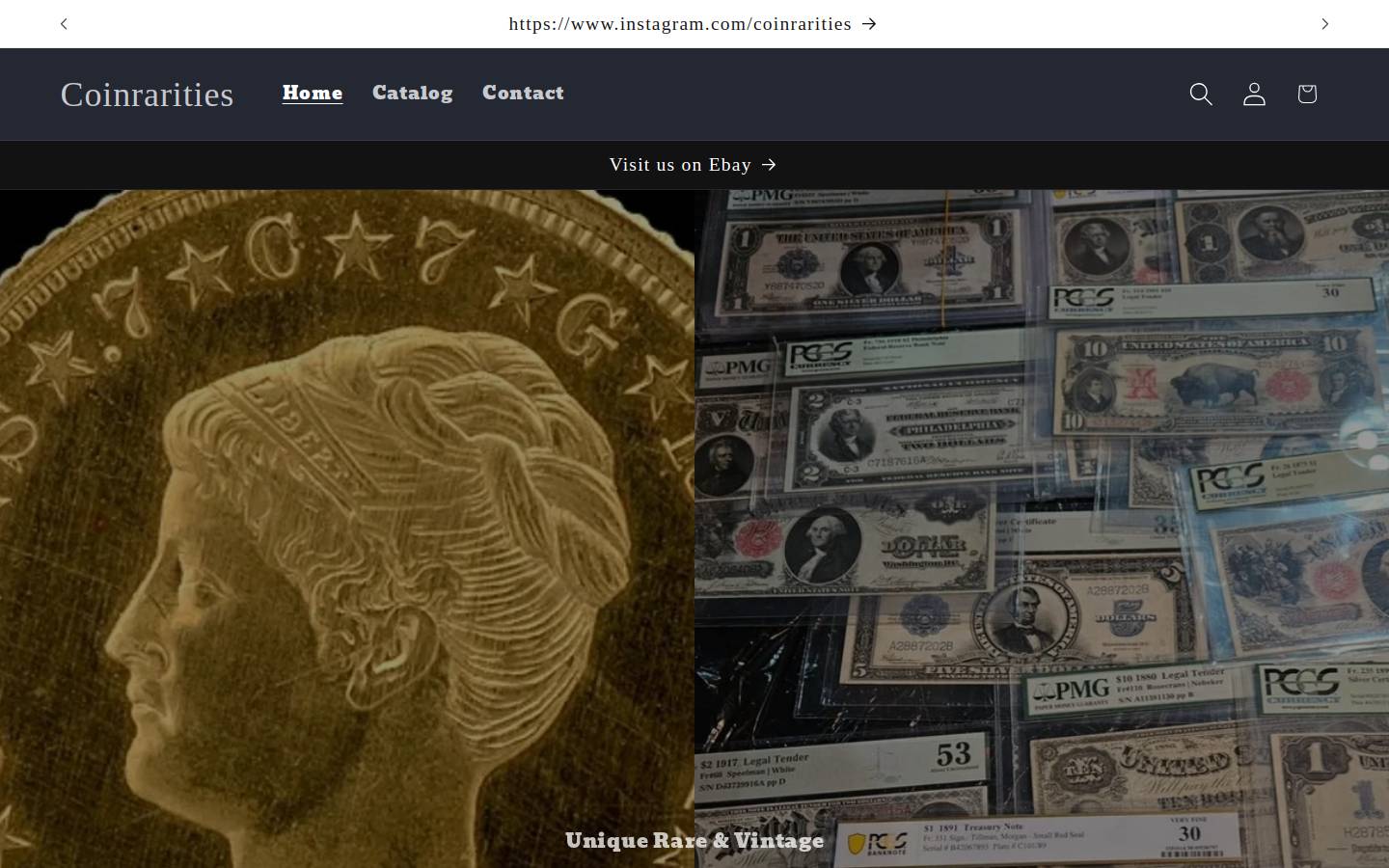coinraritiesinc.com homepage screenshot