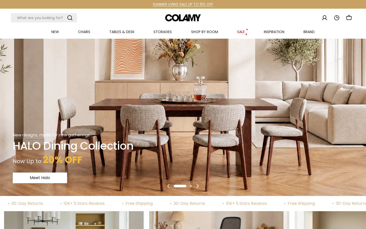 Colamyhome homepage screenshot