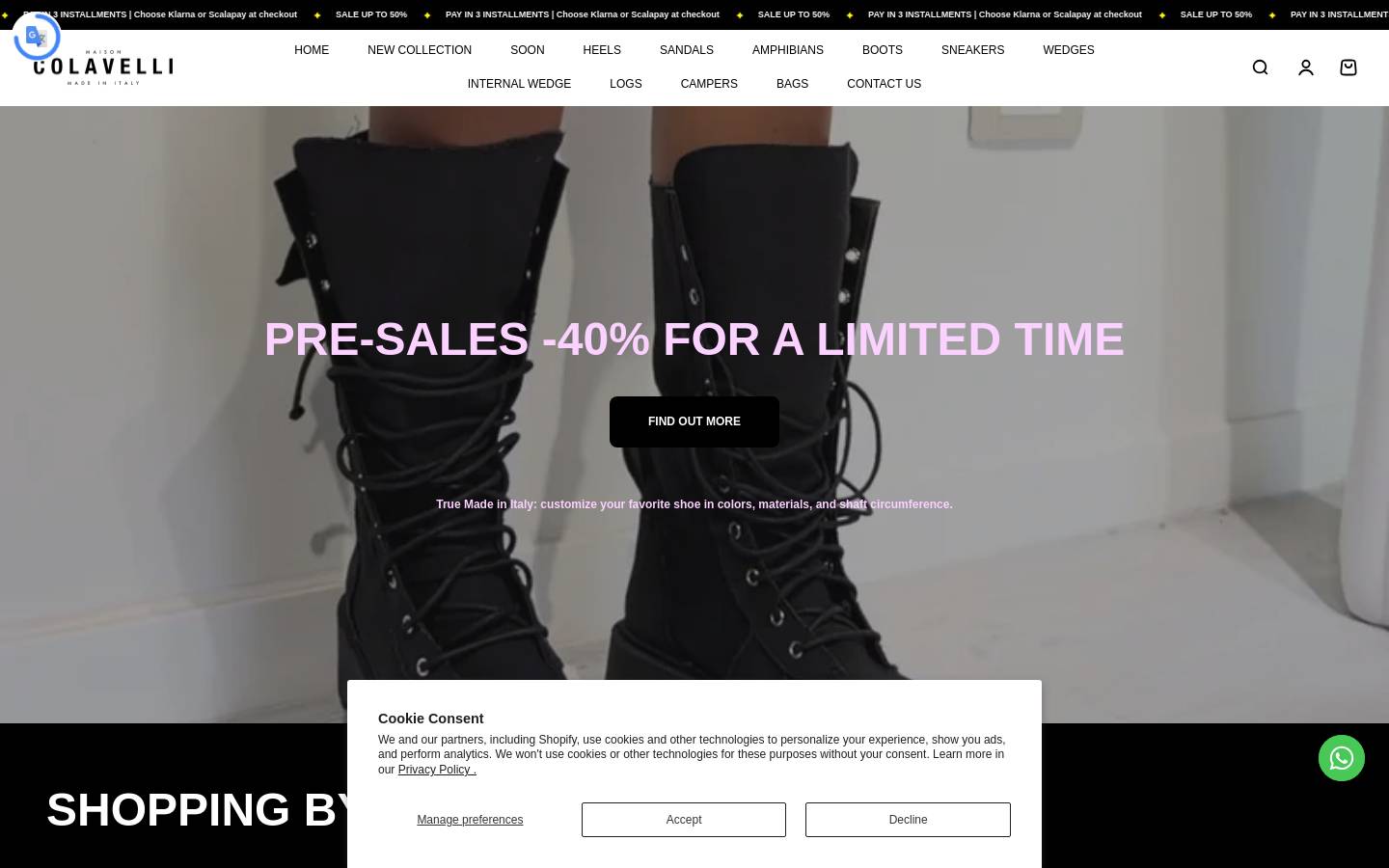 Colavelli homepage screenshot