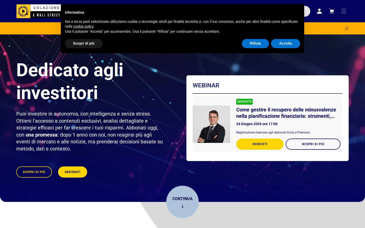 colazioneawallstreet.com homepage screenshot