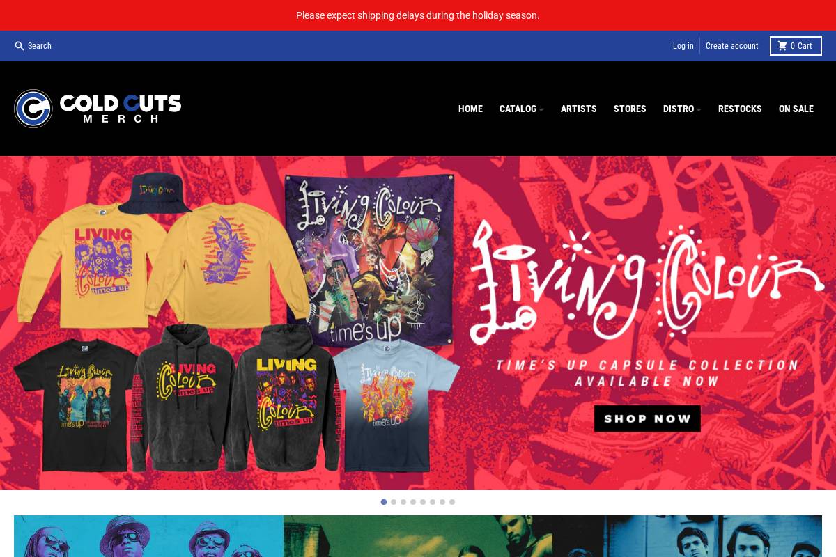 coldcutsmerch.com homepage screenshot