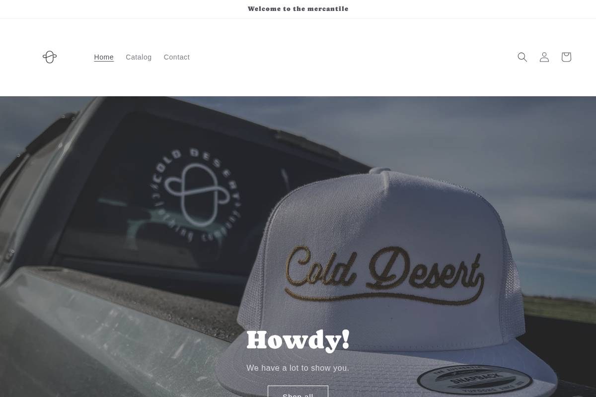 colddesertclothingco.com homepage screenshot