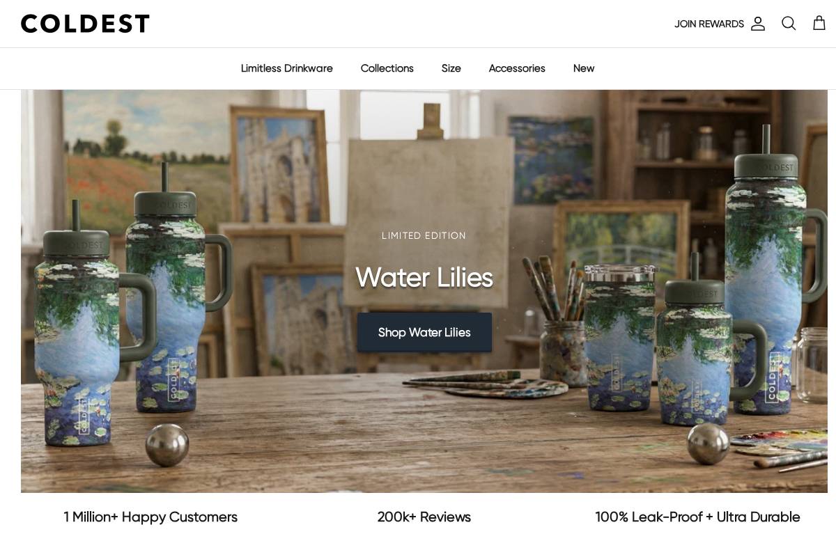 coldest.com homepage screenshot