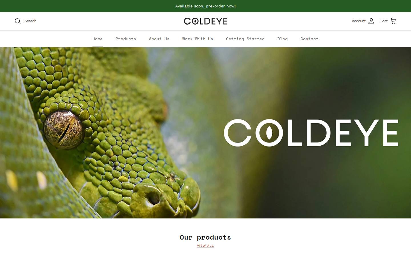 coldeye.com homepage screenshot
