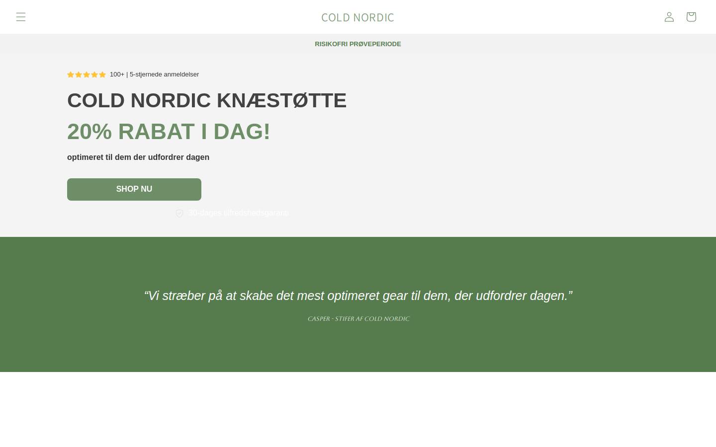 Cold Nordic homepage screenshot
