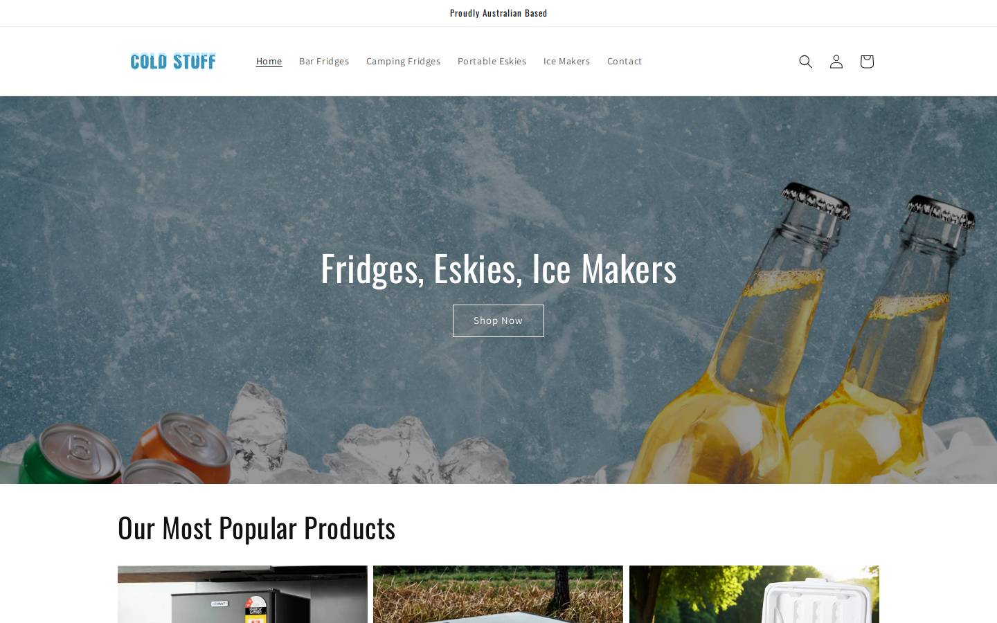 coldstuff.com.au homepage screenshot