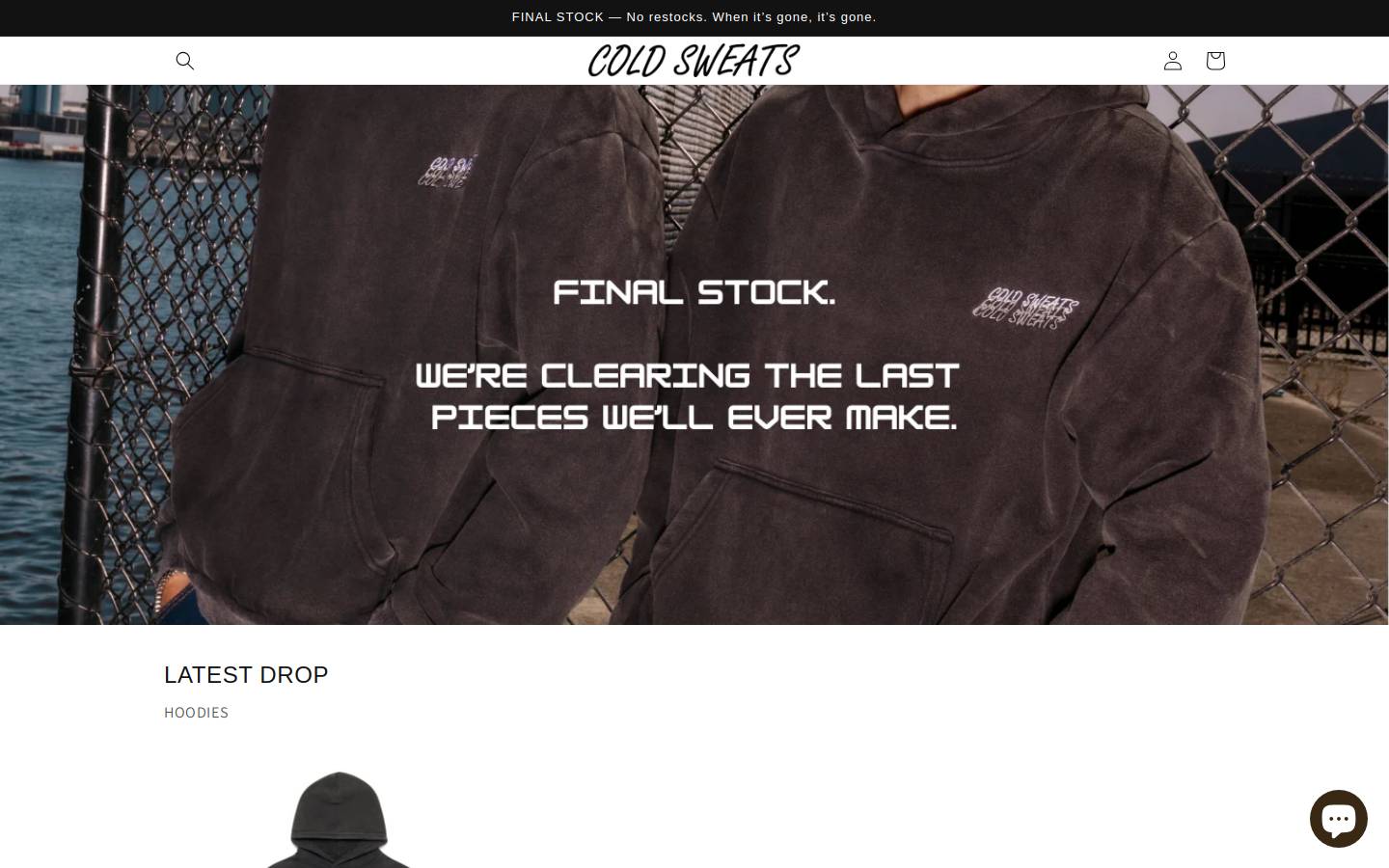 Coldsweats homepage screenshot