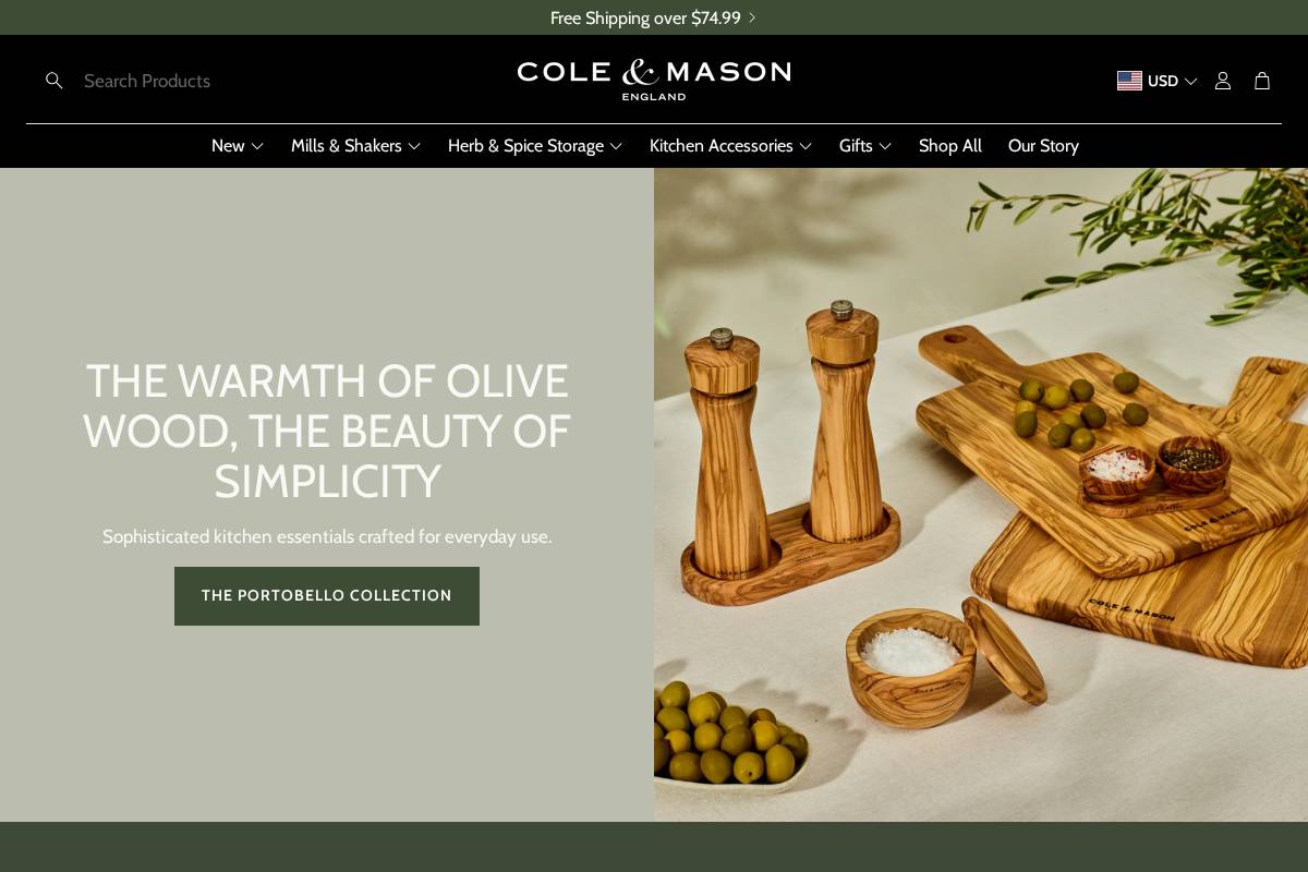 coleandmasonusa.com homepage screenshot