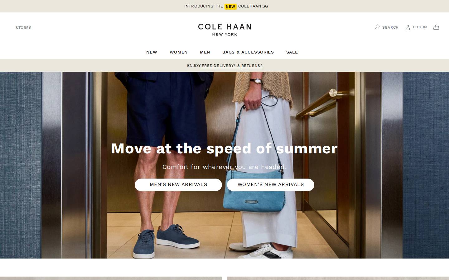 Cole Haan homepage screenshot