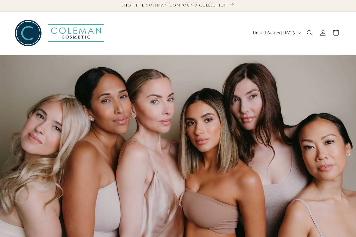 colemancosmetic.com homepage screenshot