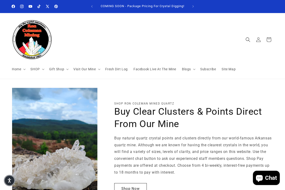 Ron Coleman Mining homepage screenshot