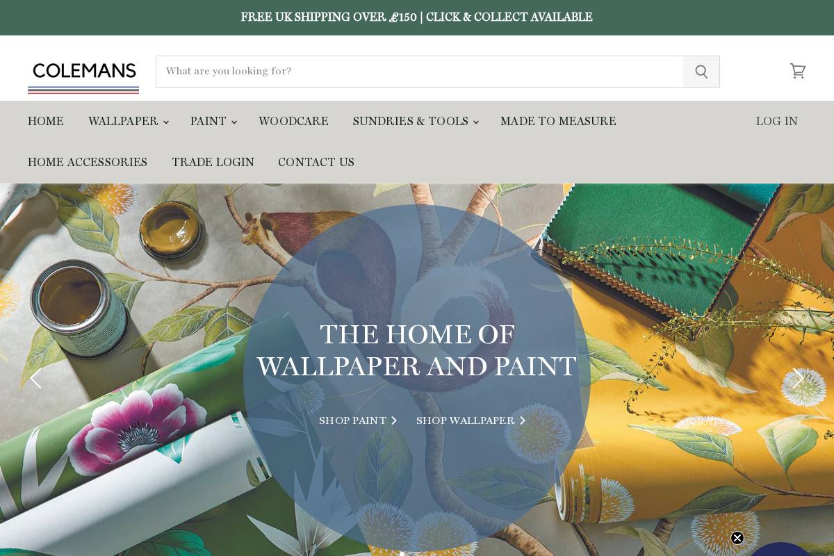 colemanshomeinteriors.co.uk homepage screenshot