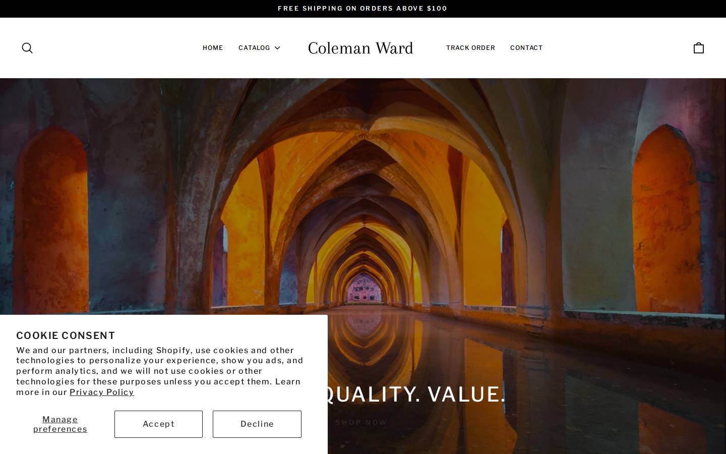 colemanward.com homepage screenshot