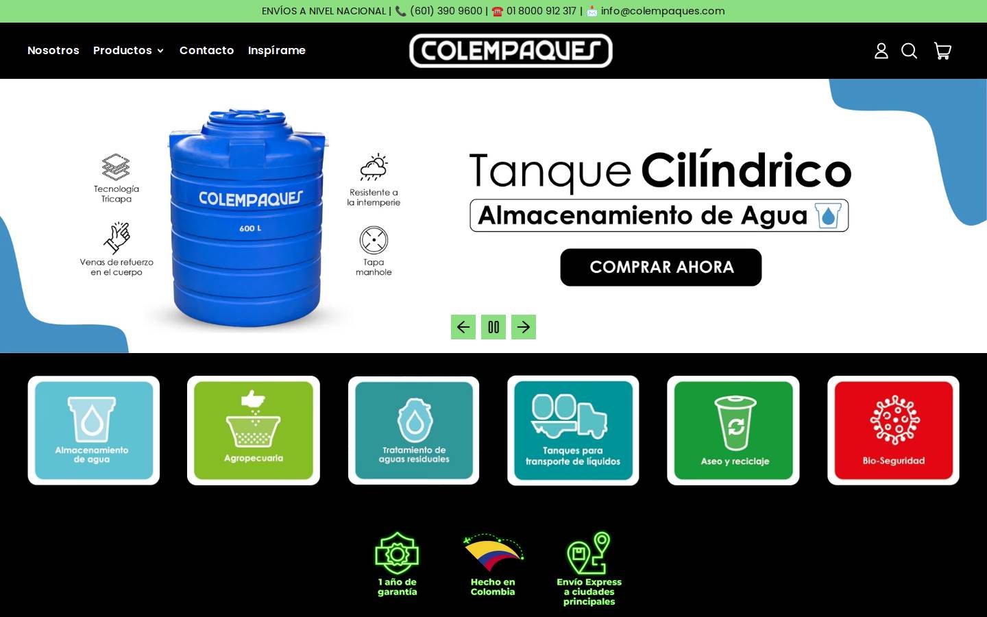 colempaques.com homepage screenshot