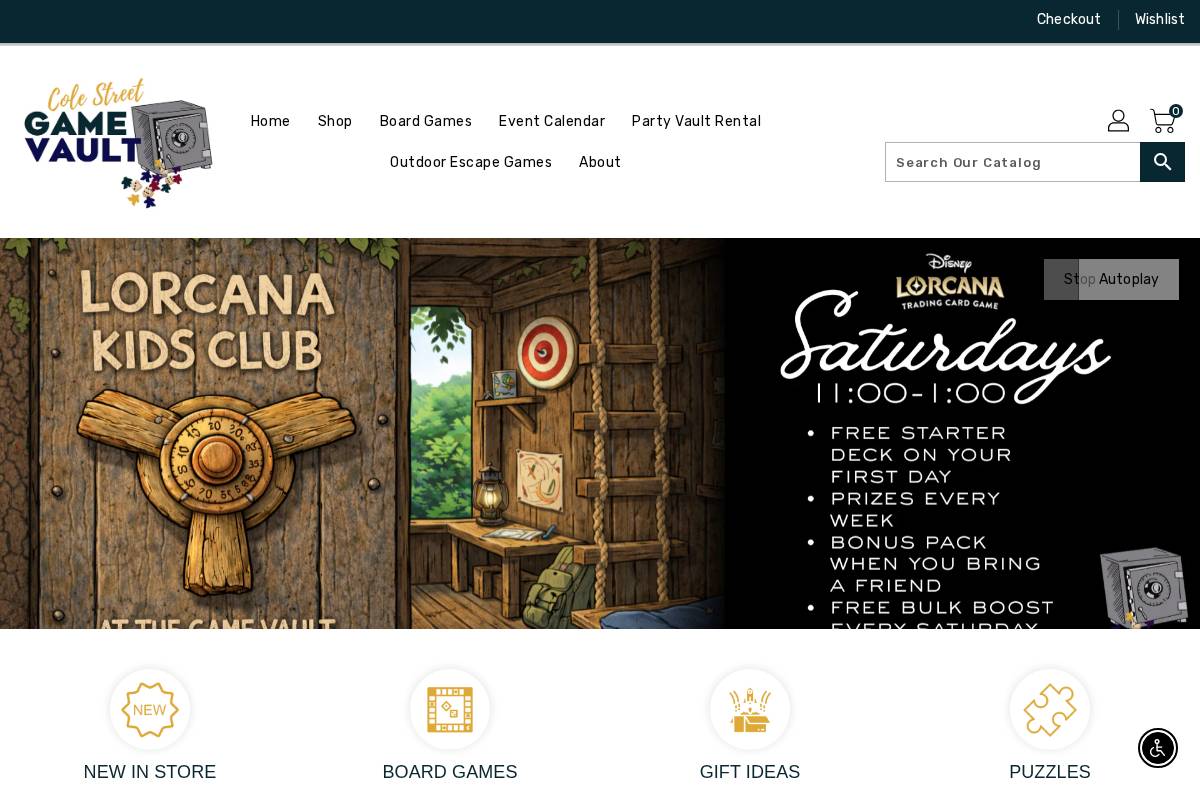 colestreetgamevault.com homepage screenshot