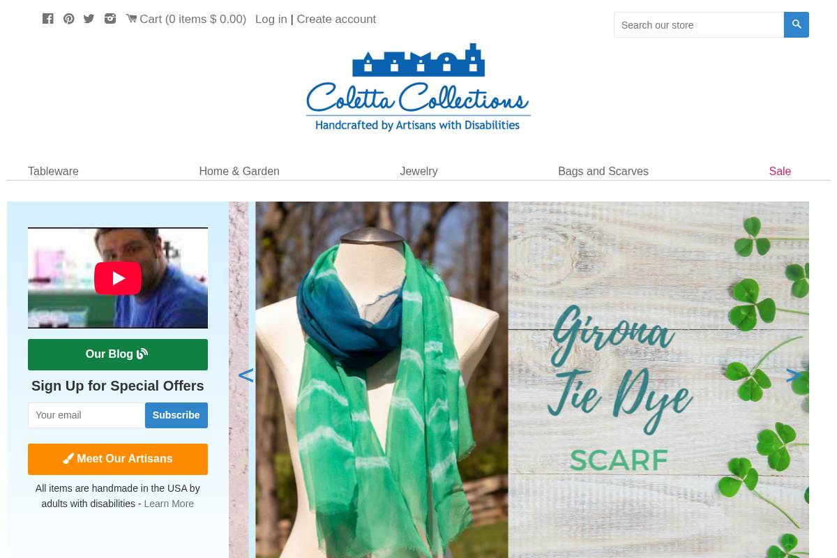 colettacollections.com homepage screenshot