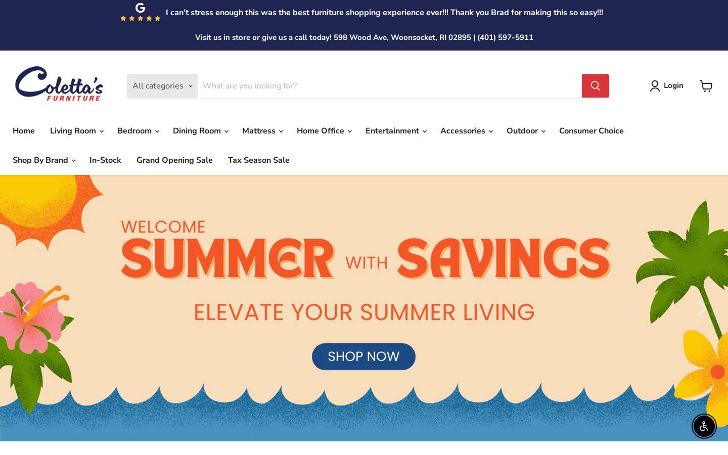 colettasfurniture.com homepage screenshot