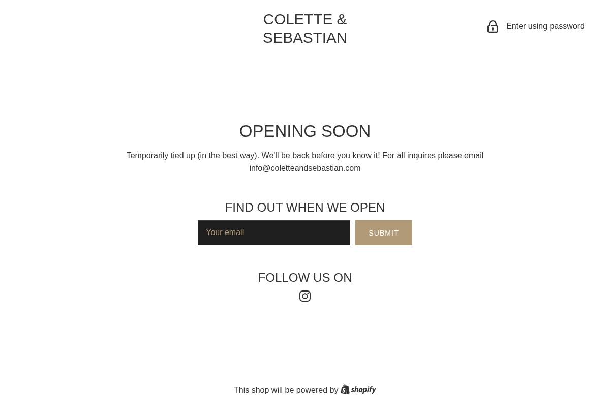 coletteandsebastian.com homepage screenshot