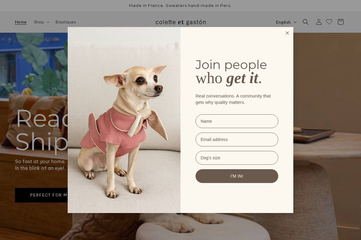 Colette et Gaston homepage screenshot