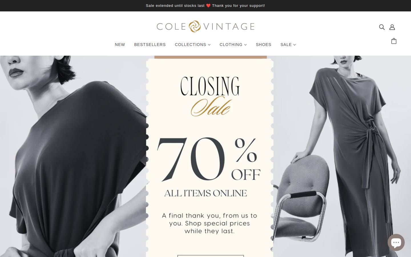 colevintage.com homepage screenshot