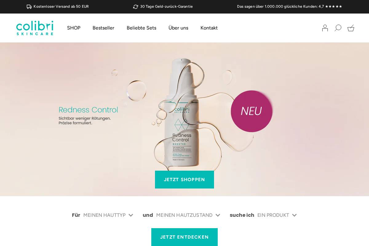 colibriskincare.de homepage screenshot