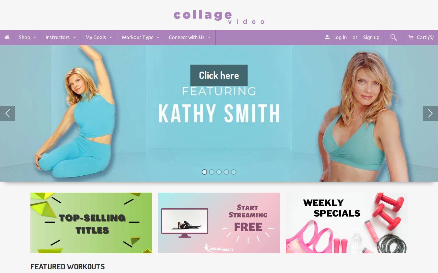 collagefitnesstv.com homepage screenshot