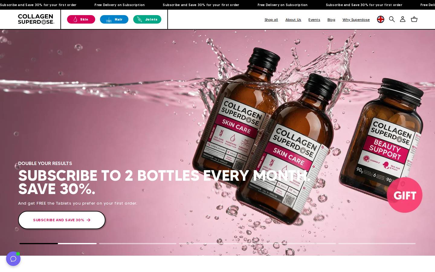 Collagen Superdose homepage screenshot
